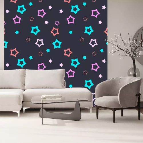 Sticker Konturen von Sternen auf dunklem Hintergrund Grafik