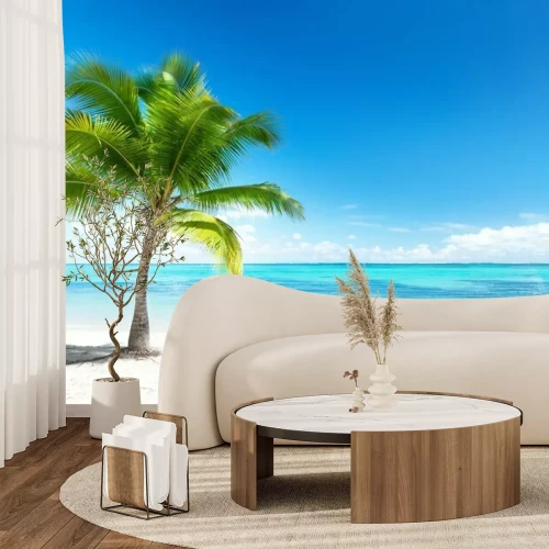 Fototapete Palme und Ozean