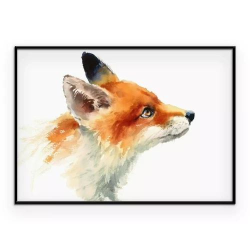 Poster Fuchs in zarter Aquarelltechnik