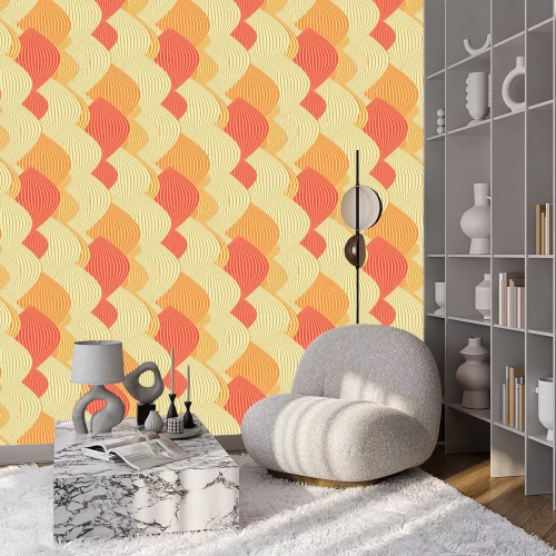 Tapete Asiatische Laternen in Rot- und Orangetönen