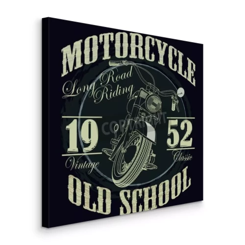 Bild Motorrad mit Schriftzug auf schwarzem Hintergrund im Vintage-Stil