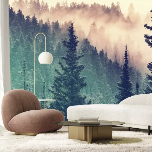 Fototapete Nebel im Wald