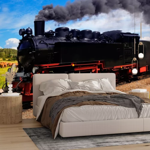 Fototapete Zug Tiere im Hintergrund