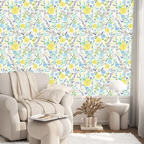 Tapete Bunte Wiese mit Blumen