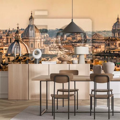 Fototapete Skyline von Rom, Italien. Rom Architektur und Wahrzeichen, Stadtbild. Rom Postkarte