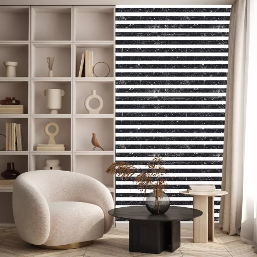 Tapete Motiv mit gealterten schwarz-weißen Streifen