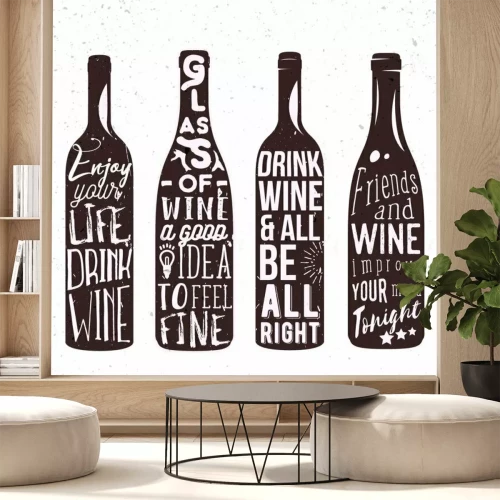 Sticker Flaschen mit Text im Retro-Poster-Stil