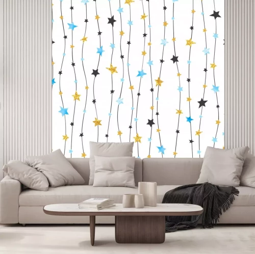 Sticker Bunte Sterne an Schnüren Grafik