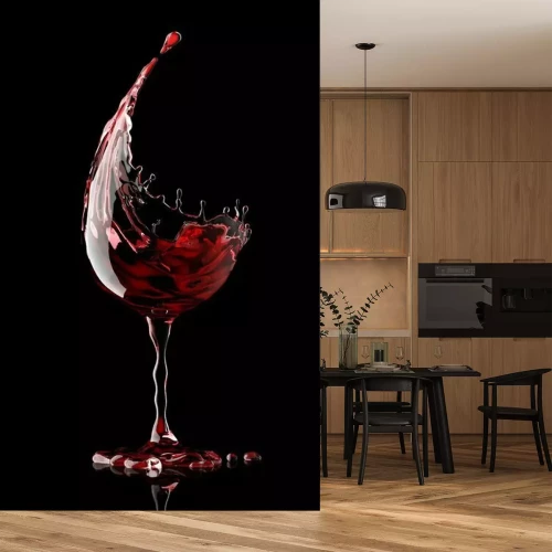 Sticker Rotwein in Glas angeordnet