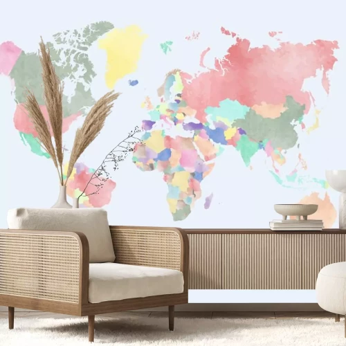 Sticker Pastellkarte der Länder