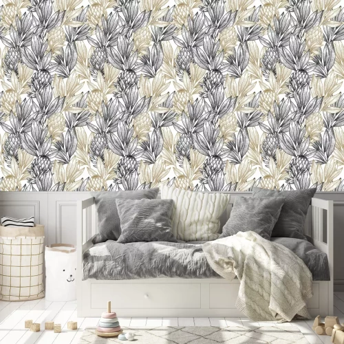 Tapete Skizzierte Blütenknospen