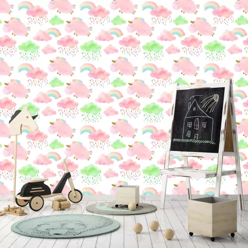 Tapete Bunte Regentropfen