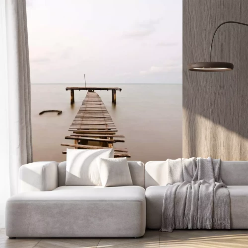 Fototapete Beschädigter Steg am Meer