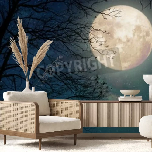 Fototapete Baum im mondlicht