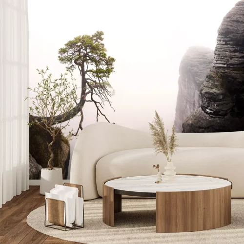 Fototapete Baum über einem abhang