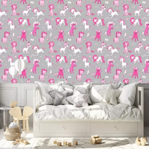 Tapete Mädchenhafte Einhörner