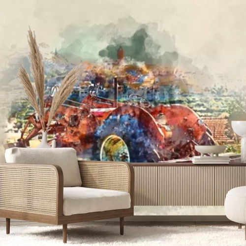 Fototapete Abstraktes landwirtschaftliches Fahrzeug