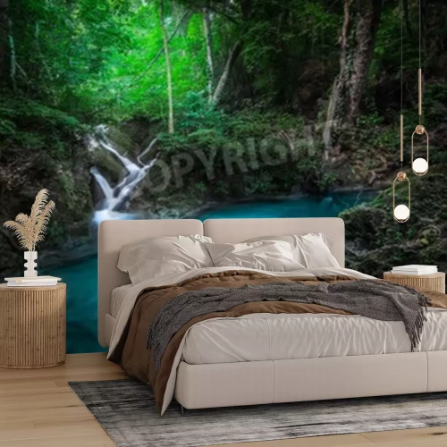 Fototapete Türkisfarbener Bach im Dschungel