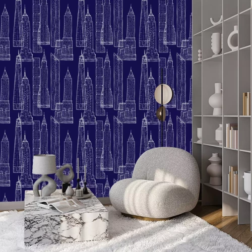 Tapete Nahtlose Muster mit Wolkenkratzern