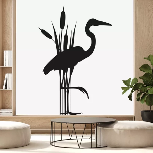 Sticker Silhouette eines Vogels mit Rohr
