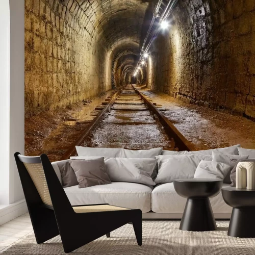 Fototapete Alter Tunnel im Bergwerk