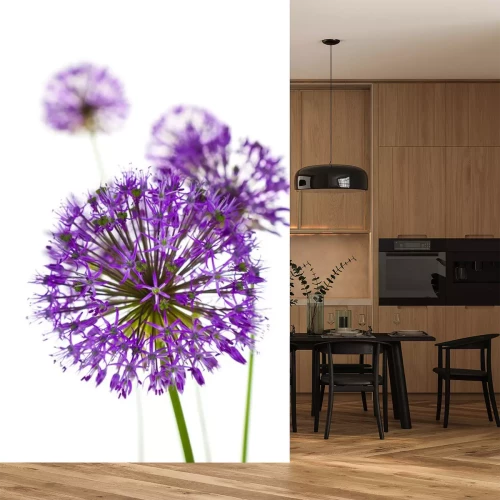 Sticker Lila Blumen in Form einer Kugel