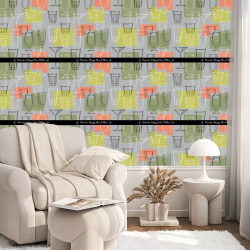 Tapete Retro nahtlose Muster von verschiedenen umrissenen Cocktail-Gläser. Vektor-Illustration.