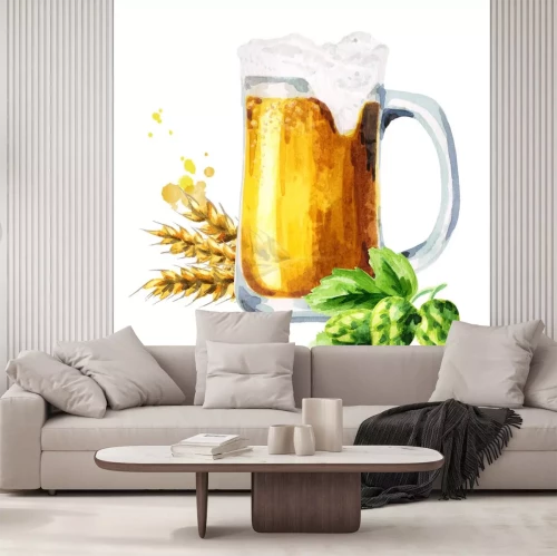 Sticker Hausgebrautes Bier im Krug Zeichnung