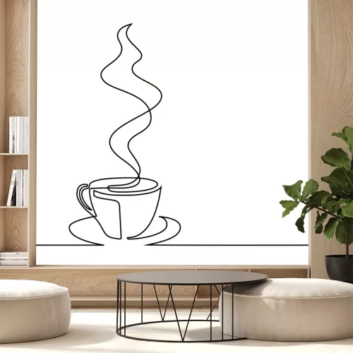 Sticker Tasse Kaffee dämpfend einfache Grafik