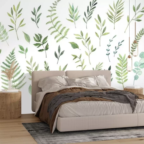 Sticker Handgezeichnete Aquarellillustrationen. Botanische Clipart (Blätter, Blüten, Strudel, Kräuter, Äste). Floral Design-Elemente. Vervollkommnen Sie für Hochzeitseinladungen, Grußkarten, blogs, Plakate un