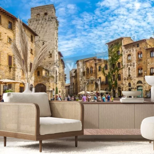 Fototapete Historisches Schloss in Toskana