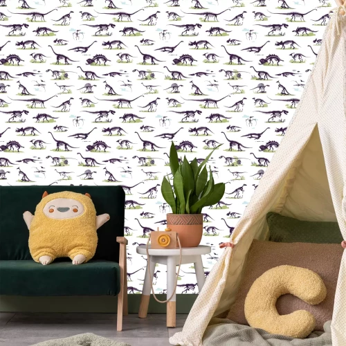 Tapete Skelette von Dinosauriern