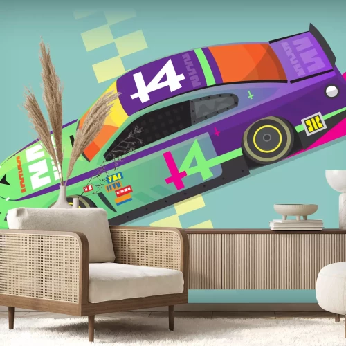 Fototapete Rennwagen an der Startlinie