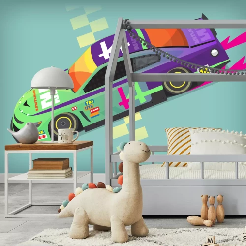 Fototapete Rennwagen an der Startlinie