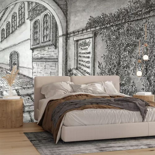 Fototapete Alte mediterrane gepflasterte Gasse