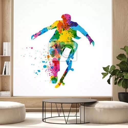 Fototapete Silhouette homme, skateur