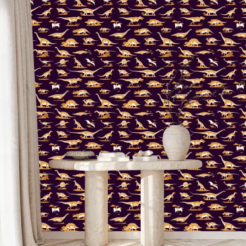 Tapete Silhouetten von Dinosauriern