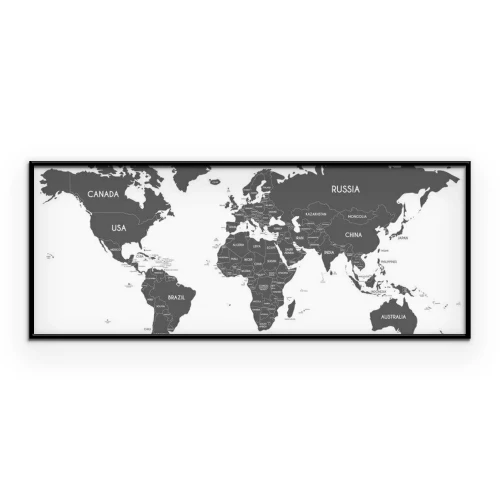 Poster Politische Weltkarte in Grau