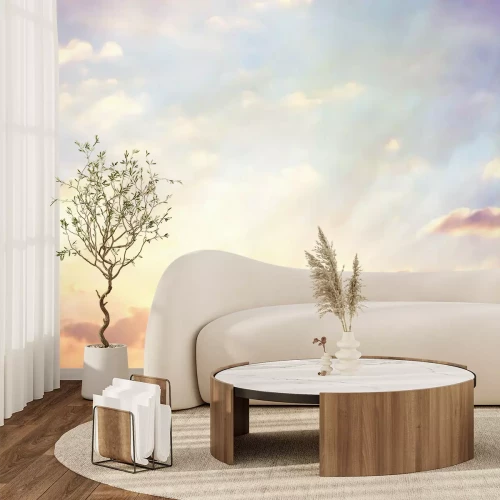 Fototapete Wolken Himmel Hintergrund Aquarell Farben Unschärfe