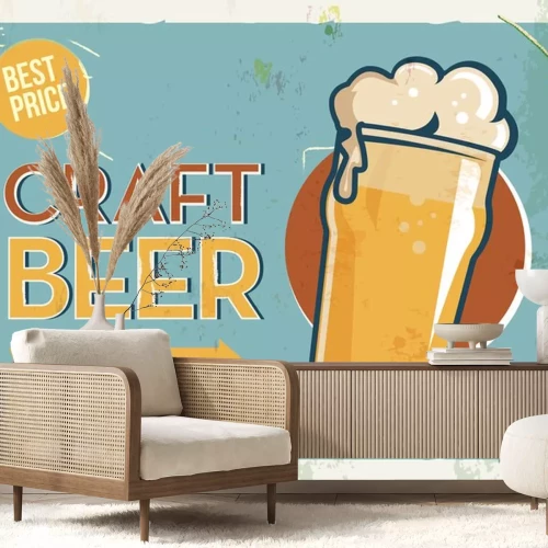 Sticker Craftbeer Werbung in hellen Farben