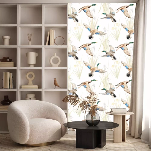 Tapete Aquarellmuster mit Enten