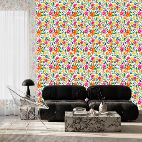 Tapete Eine bunte Blumenwiese für Kinder