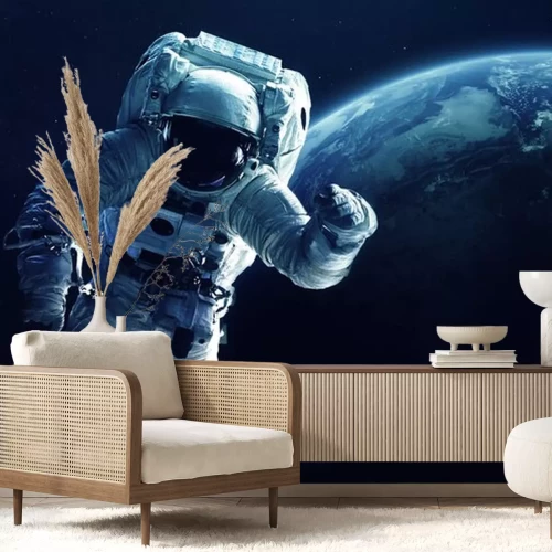 Sticker Weltraum 3D Astronaut außerhalb des Schiffes