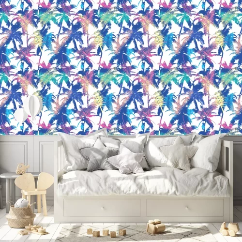 Tapete Tropische Palmen isoliert auf weißem Hintergrund