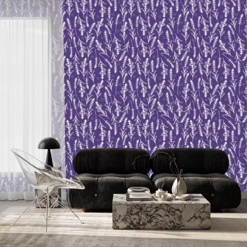 Tapete Hand gezeichnet nahtlose Muster mit Lavendel. Vektor-Illustration