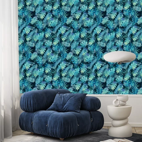 Tapete Aquarellblätter Muster. Sommerdruck Malerei Illustration