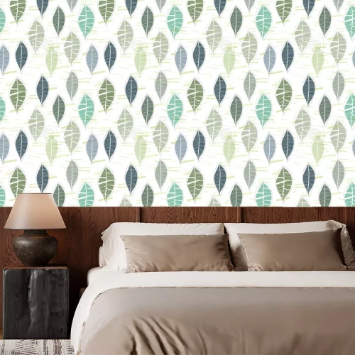 Tapete Blätter im Pastell