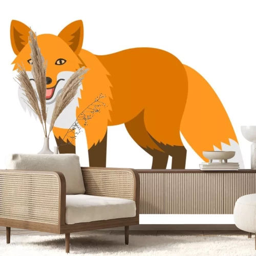 Sticker Rotfuchs lächelnd mit weißer Schwanzspitze