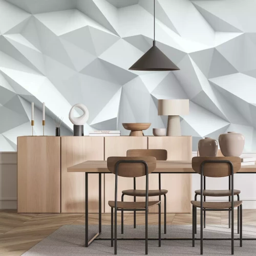 Fototapete Weiße zerknitterte Textur 3D