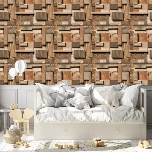 Tapete Dreidimensionale Holztextur